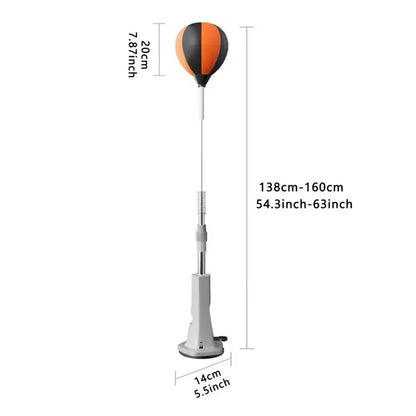 Adjustable Height Free-Standing Punching Bag (115-170Cm) - Reflex Training Ball for Boxing, Home Gym & Fitness