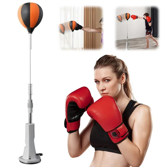 Adjustable Height Free-Standing Punching Bag (115-170cm) - Reflex Training Ball for Boxing, Home Gym & Fitness