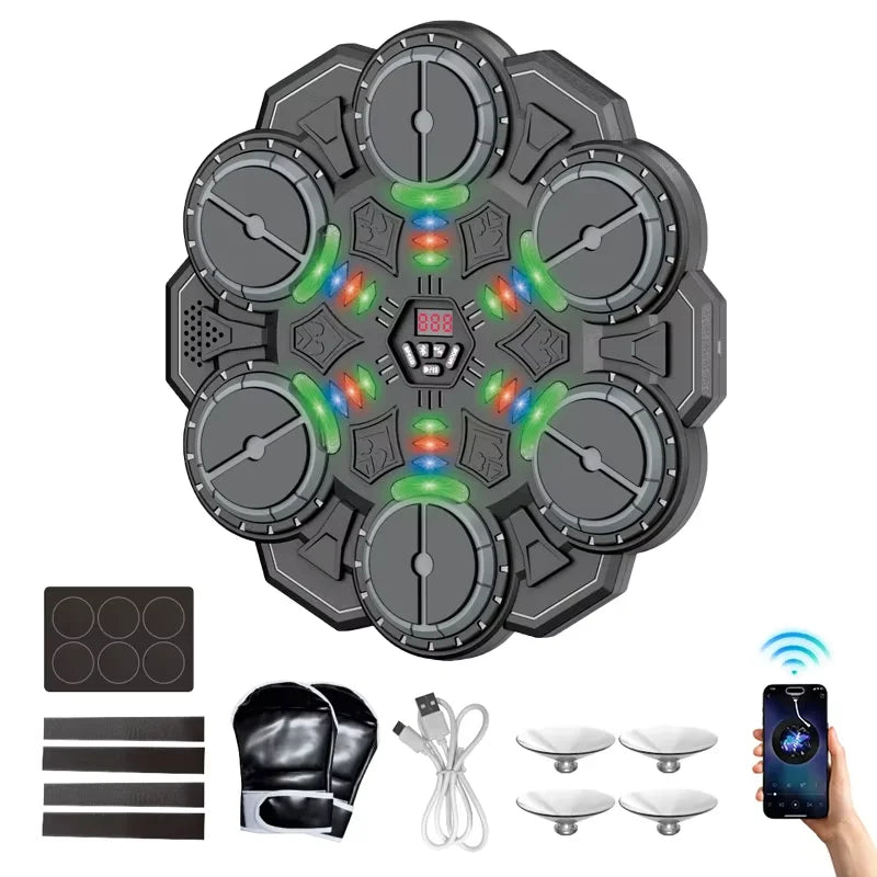 New Music Boxing Machine Smart Bluetooth Wall Mounted Music Boxing Trainer Gym Home Electronic Boxing Target Punching Equipment