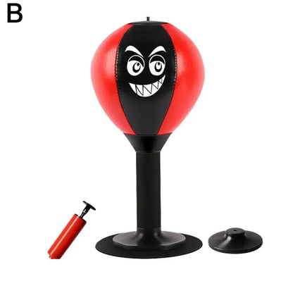 Stress Reliever Punching Bag Toy with Suction Cup Stress Buster Desk Boxing Punch Ball Reduce Tension Toys for Kids
